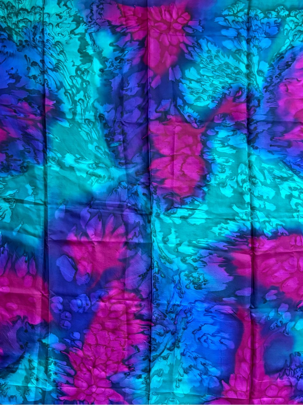 Hand Painted 100% Silk Scarf Mary Lund Nova Scotia Artisan Wearable Art